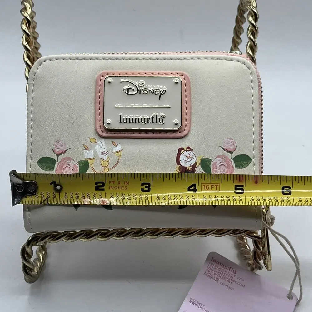 Loungefly Disney Beauty and the Beast Belle Small Zip Around Wallet Beige NWT